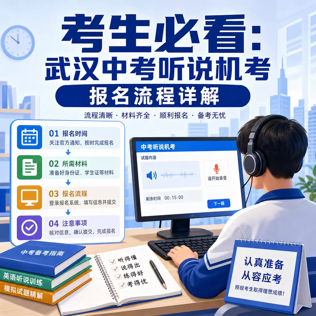 黄梅考生必看：武汉中考听说机考报名流程详解